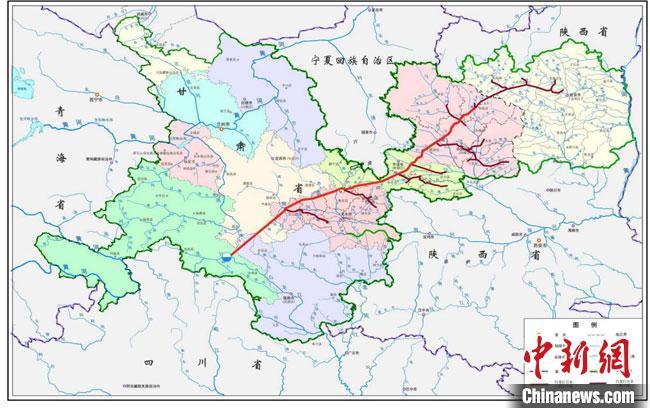 圖為白龍江引水工程規(guī)劃管網圖?！「拭C省水利廳供圖