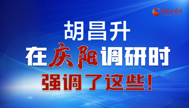 圖解|胡昌升在慶陽調(diào)研時強調(diào)了這些！