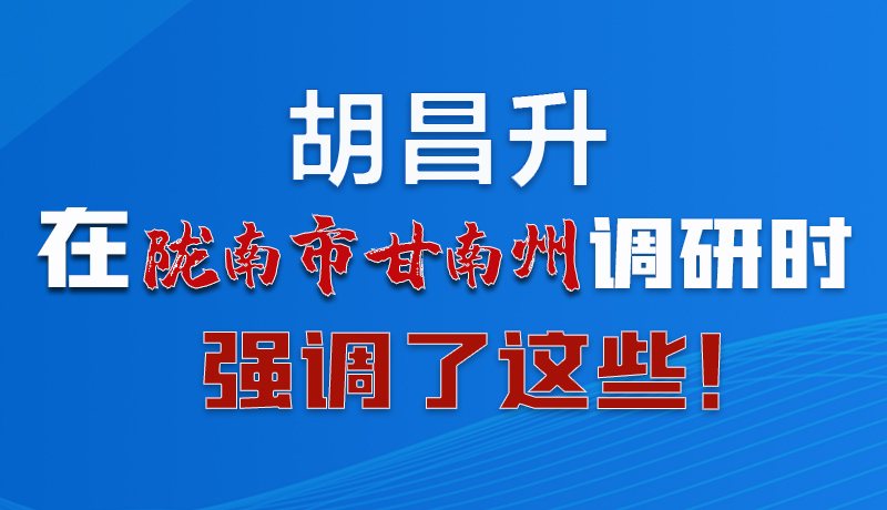 圖解|胡昌升在隴南市甘南州調(diào)研時(shí)強(qiáng)調(diào)了這些！