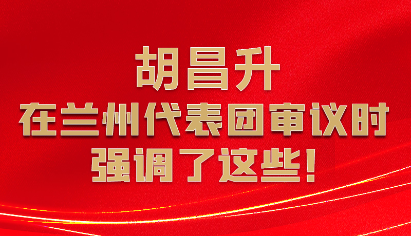圖解|胡昌升在蘭州代表團(tuán)審議時(shí)強(qiáng)調(diào)了這些！