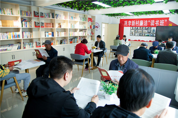 隴南市禮縣開展廉潔書籍進農(nóng)家書屋活動，圖為羅壩鎮(zhèn)鞏李新村舉辦的“廉潔讀書班”。.jpg
