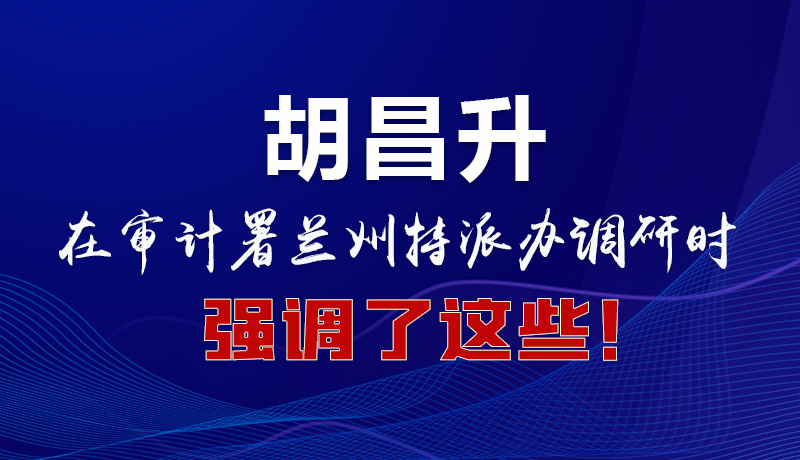 圖解|胡昌升在審計(jì)署蘭州特派辦調(diào)研時(shí)強(qiáng)調(diào)了這些！