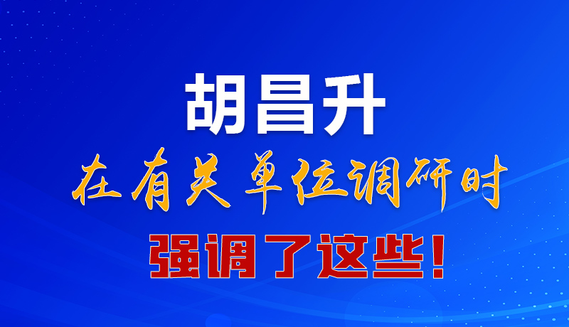 圖解|胡昌升在有關(guān)單位調(diào)研時(shí)強(qiáng)調(diào)了這些！