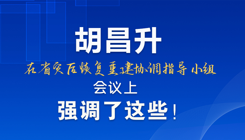 圖解|胡昌升在省災(zāi)后恢復(fù)重建協(xié)調(diào)指導(dǎo)小組會(huì)議上強(qiáng)調(diào)了這些！