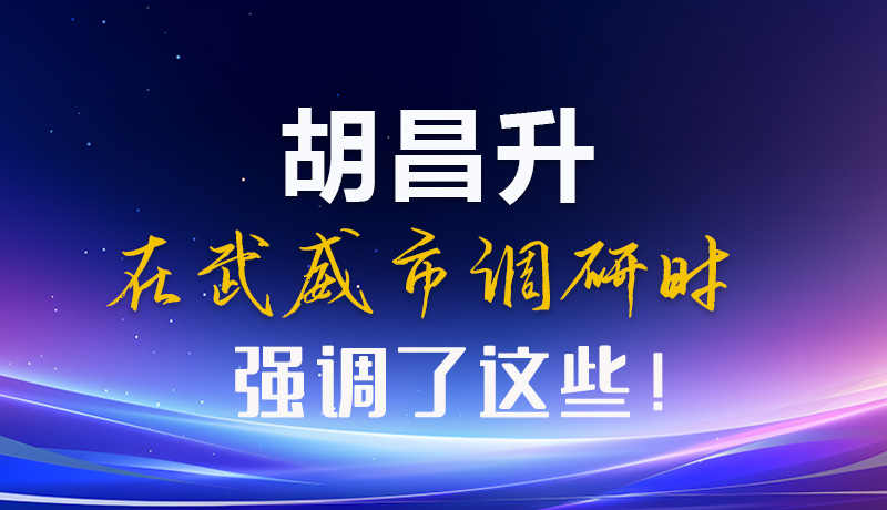 圖解|胡昌升在武威市調(diào)研時(shí)強(qiáng)調(diào)了這些！