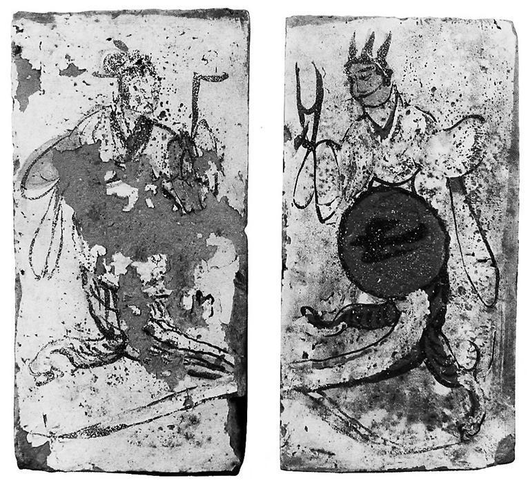 高臺縣博物館藏魏晉墓出土的女媧、伏羲畫像磚