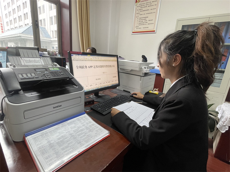 甘南州紀委監(jiān)委工作人員排查登記政務APP、工作群、小程序、公眾號的數(shù)量.jpg