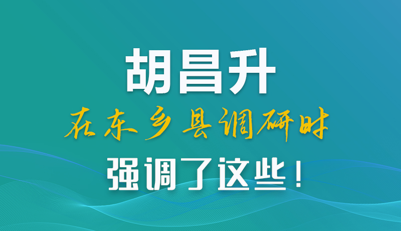 圖解|胡昌升在東鄉(xiāng)縣調(diào)研時強調(diào)了這些！